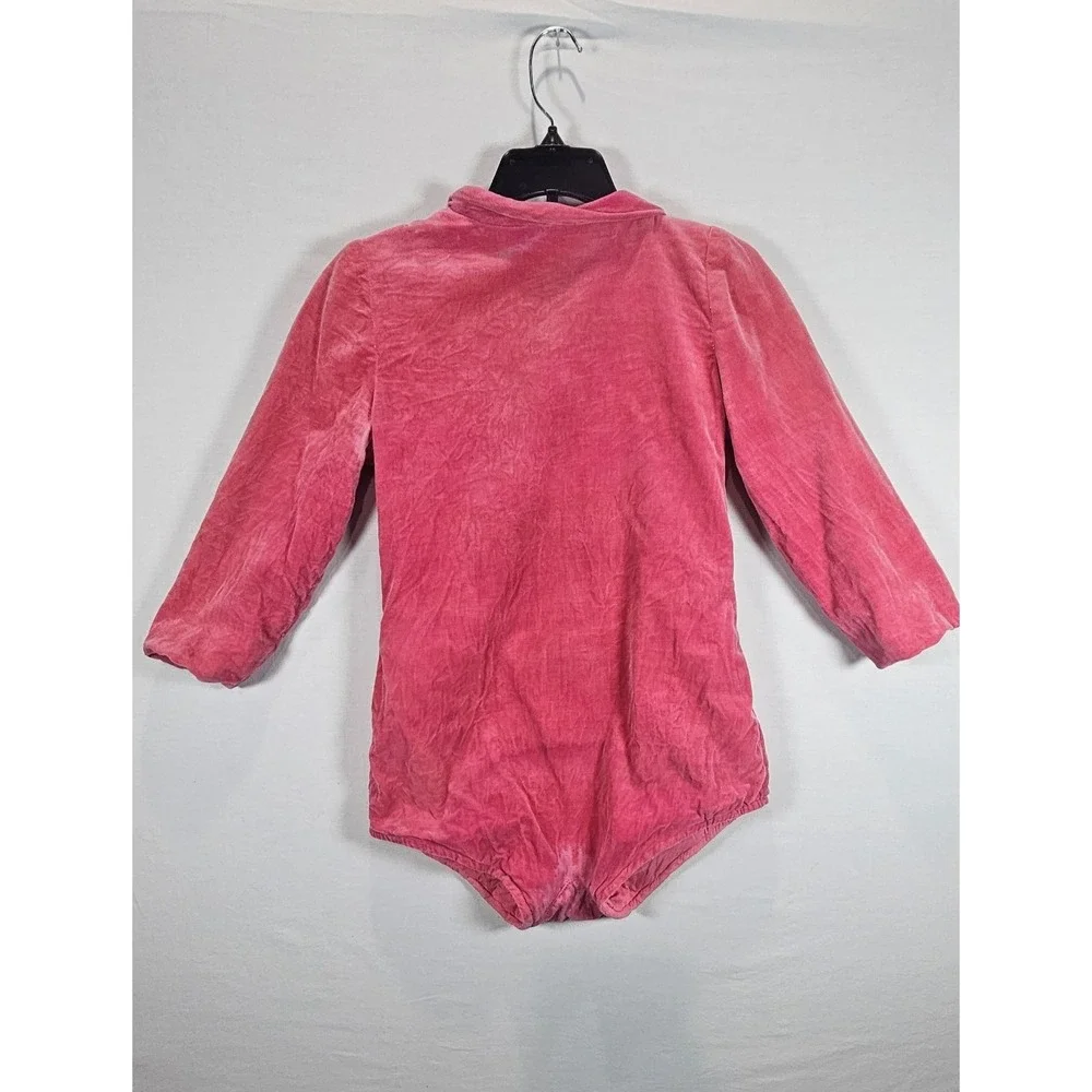 Vintage Pink Crushed Velvet Dance‎ Leotard 3/4 Sleeve Recital